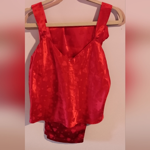 Opulence Red Heart 2 Piece Top & Pants Sleep Set Size Small - Picture 1 of 5